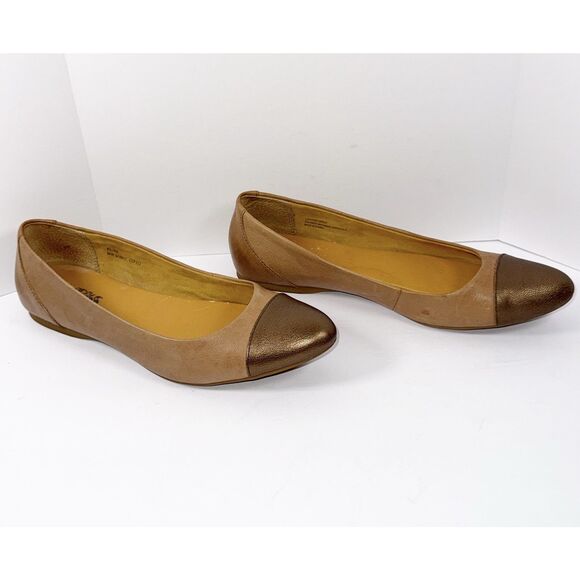 Korks Kork-Ease Ballet Flats Pointed Cap Toe Bronze Leather Two Tone Slip On 8.5 - Picture 8 of 16